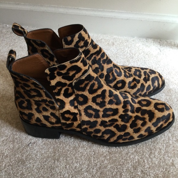 Franco Sarto Shoes - Franco Sarto Leather Leopard Print Booties
